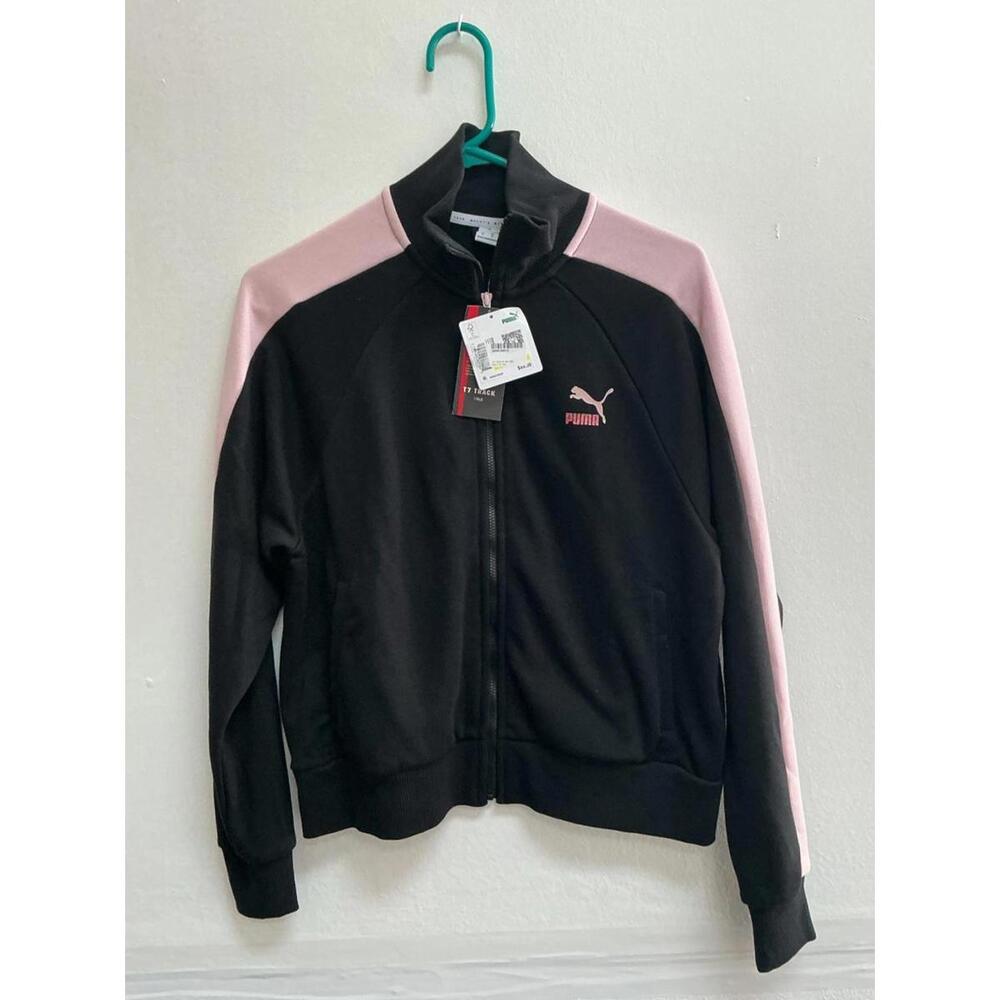 Puma Women's Black and Pink Track Jacket